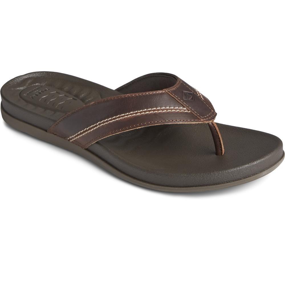 Sperry Men's PLUSHWAVE Toe Post Flip Flop Various Colours 32930 - Brown 8