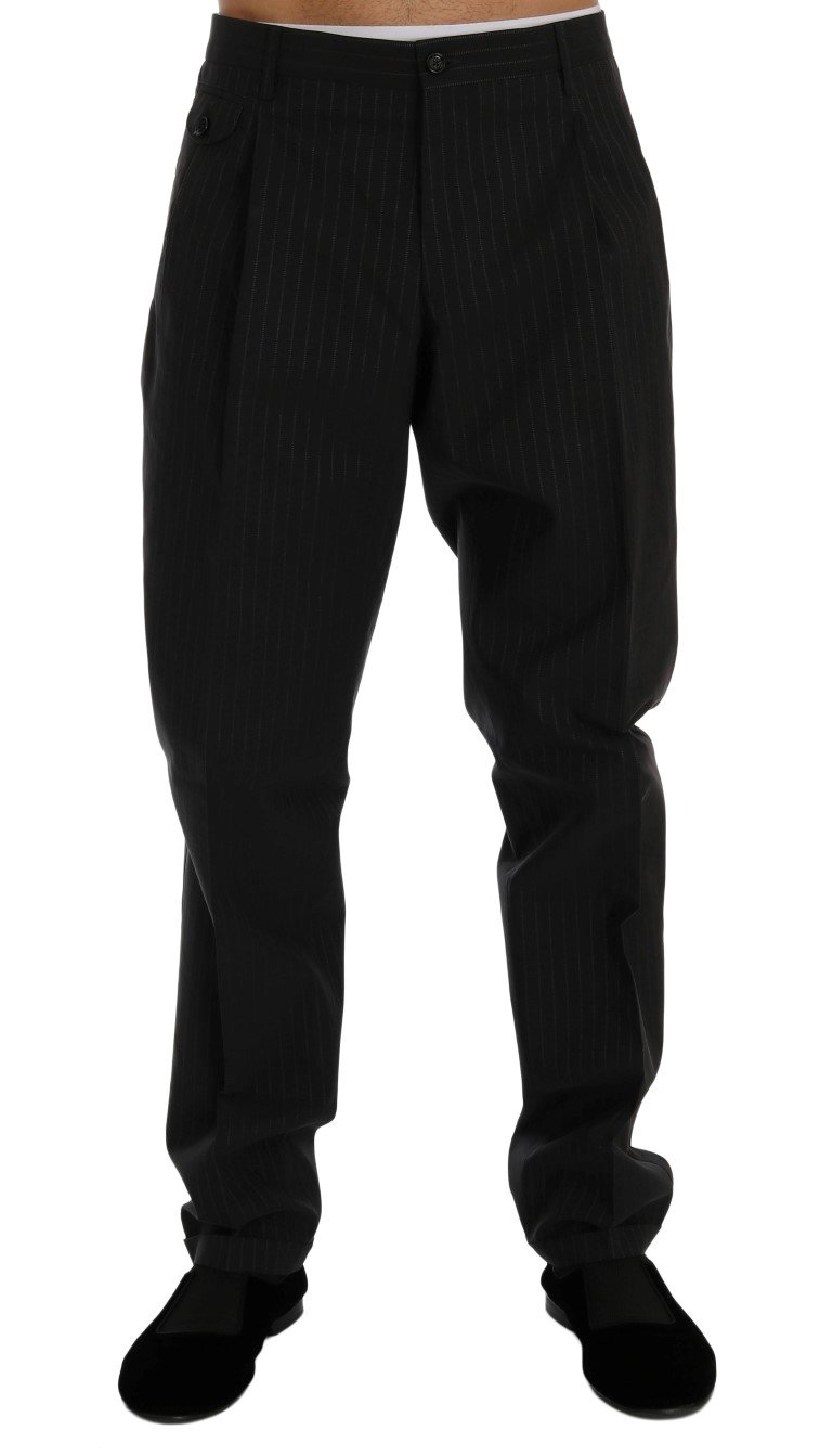 Dolce & Gabbana Men's Striped Cotton Dress Formal Trouser Blue PAN60356 - IT52 | XL