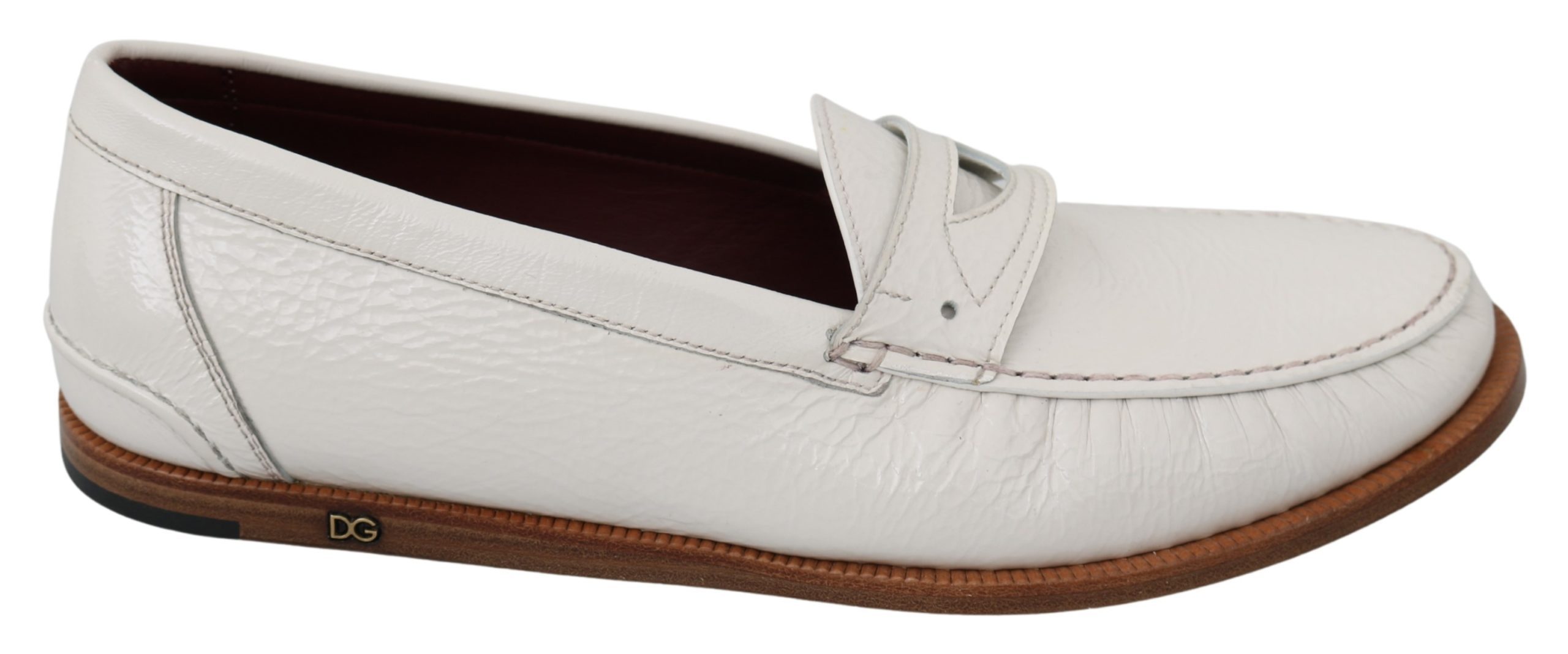 Dolce & Gabbana Men's Deer Skin Loafers White MV2875 - EU42/US9