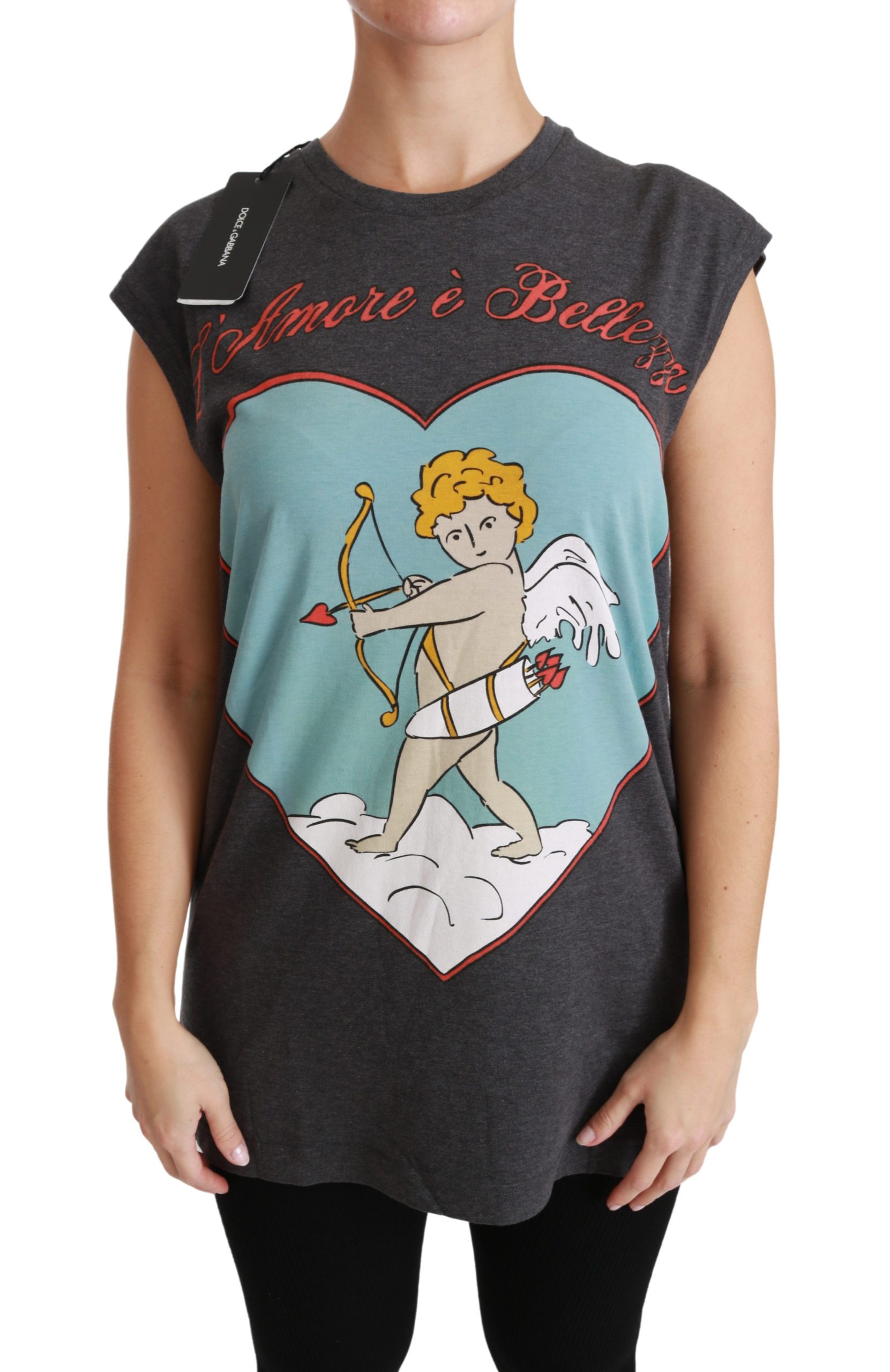 Dolce & Gabbana Women's L'Amore E'Bellezza Top Gray TSH4423 - IT36 | XS