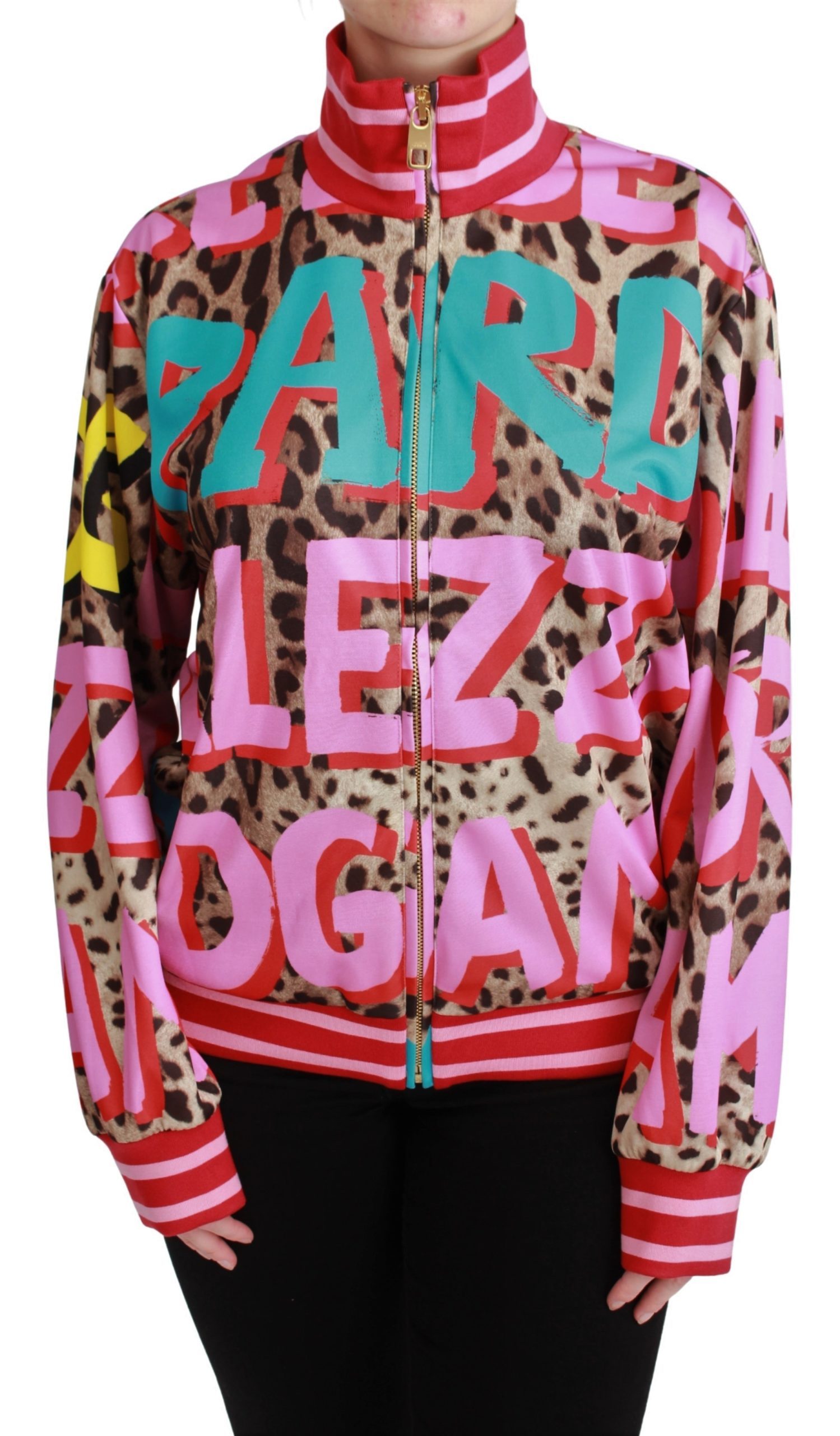 Dolce & Gabbana Women's Zipper Leopard Cardigan Multicolor PAN71034 - IT48|XXL