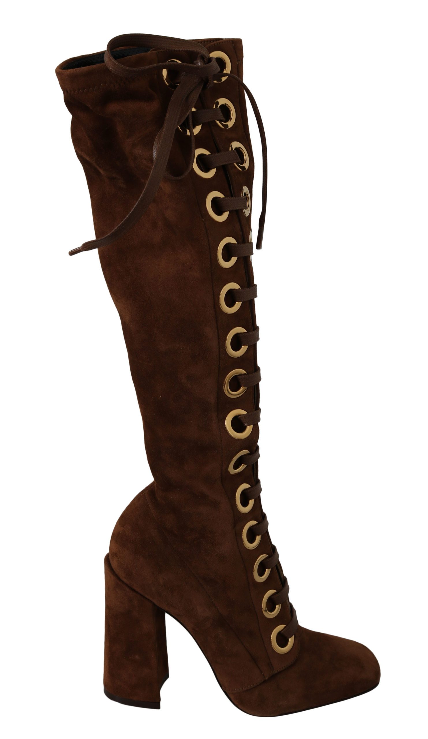 Brown Suede Knee High Women Boots Shoes - EU39/US8.5