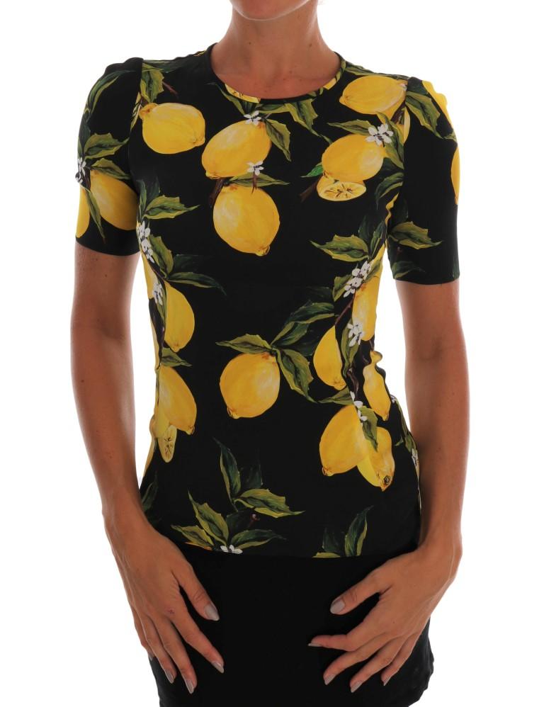 Dolce & Gabbana Women's Lemon Stretch T-Shirt Multicolor TSH1451 - IT36|XXS