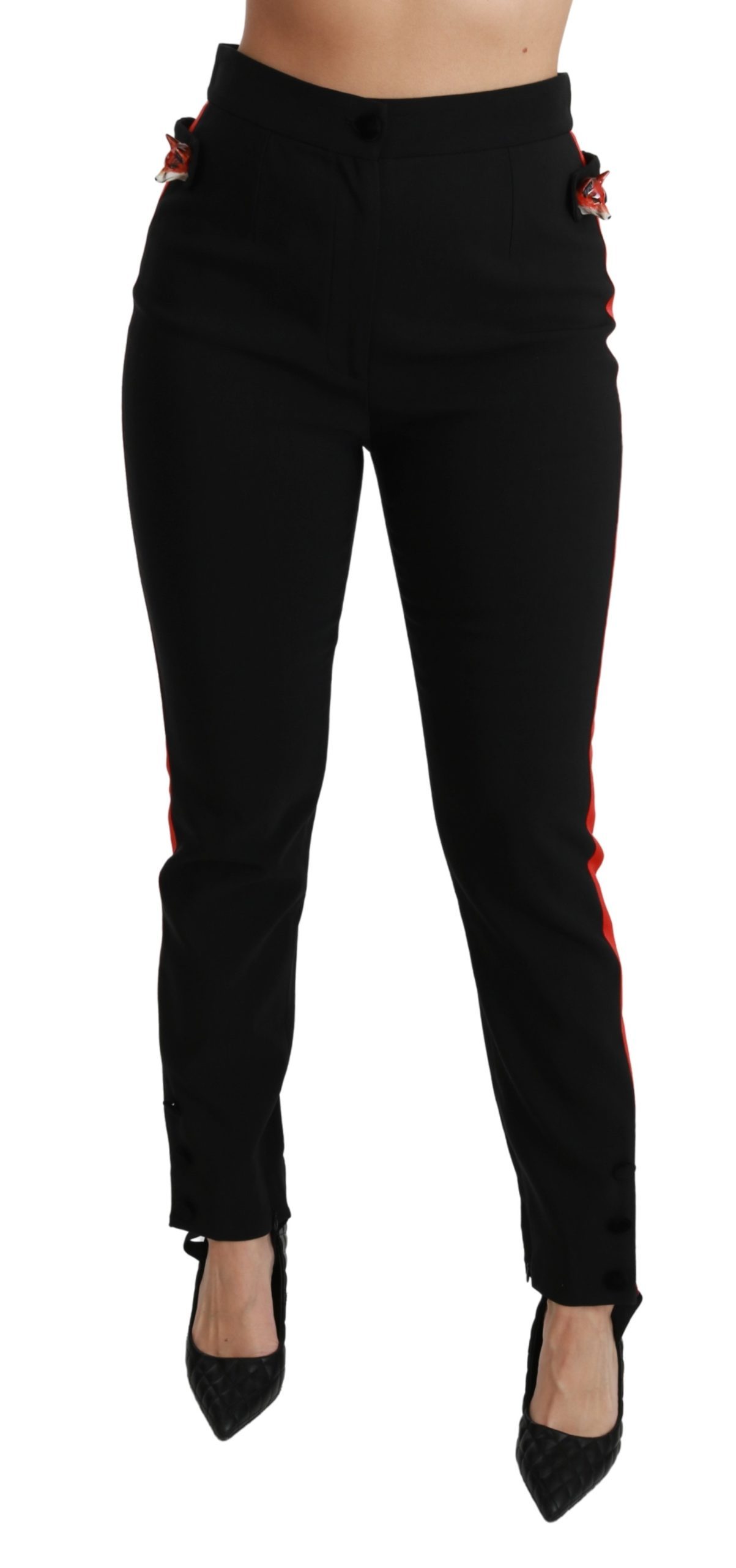 Dolce & Gabbana Women's Skinny Stretch Cotton Trouser Black PAN70926 - IT40|S