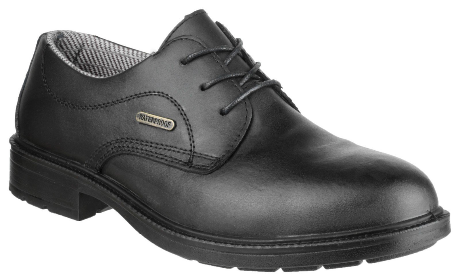 Amblers Unisex Safety Waterproof Lace up Gibson Shoe Black 21518 - Black 6