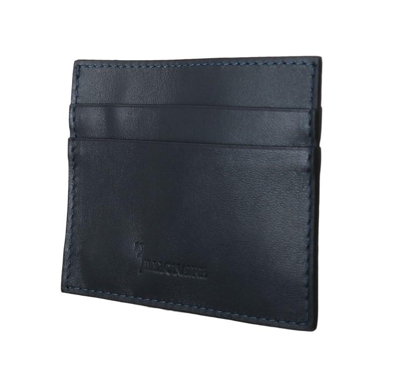Billionaire Italian Couture Men's Leather Cardholder Wallet Blue VAS1446