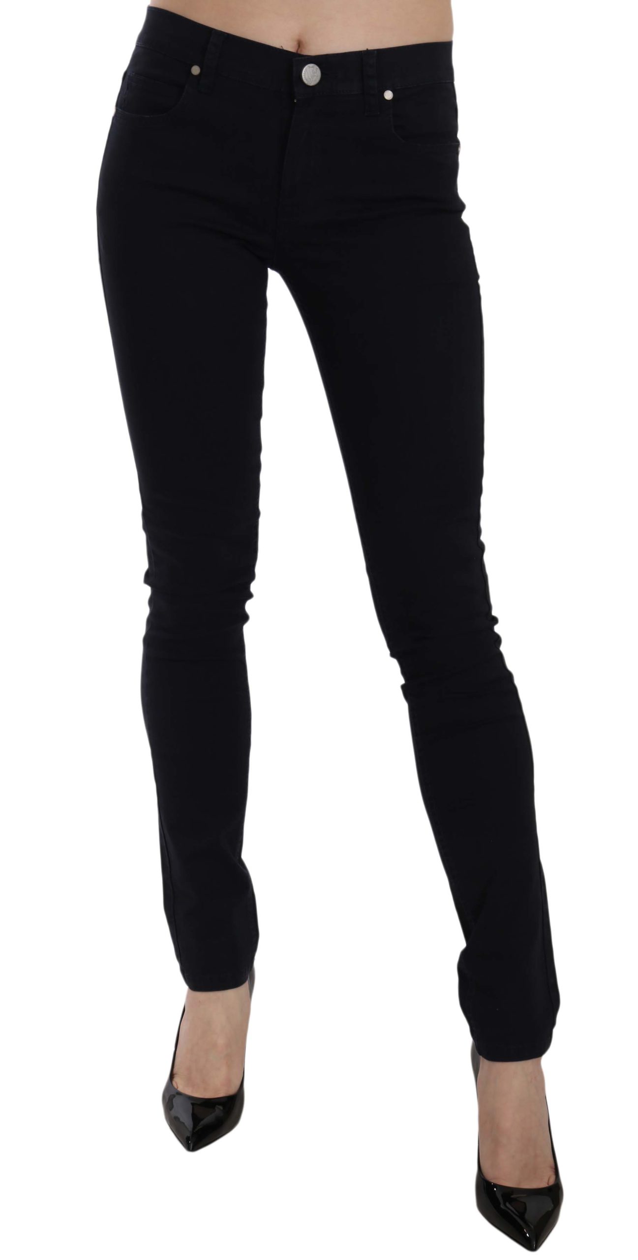 Versace Jeans Women's Gabardine Stretch Luxor Slim Trouser Blue PAN61006 - W30