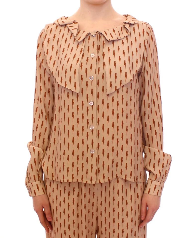 Licia Florio Women's LS Button Front Top Pink MOM10100 - IT42|M