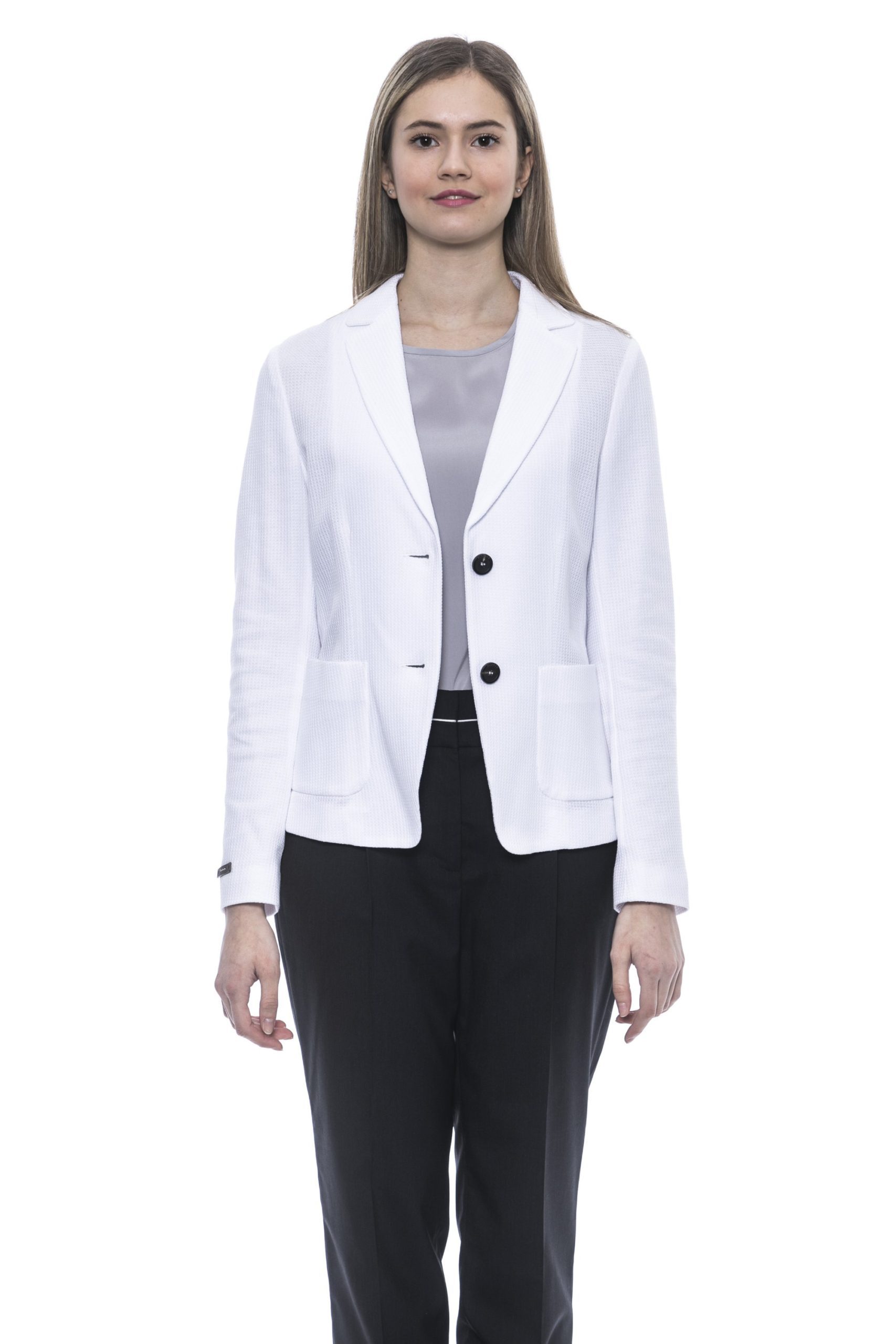 Peserico Women's Bianco Blazer White PE1381513 - IT42 | S