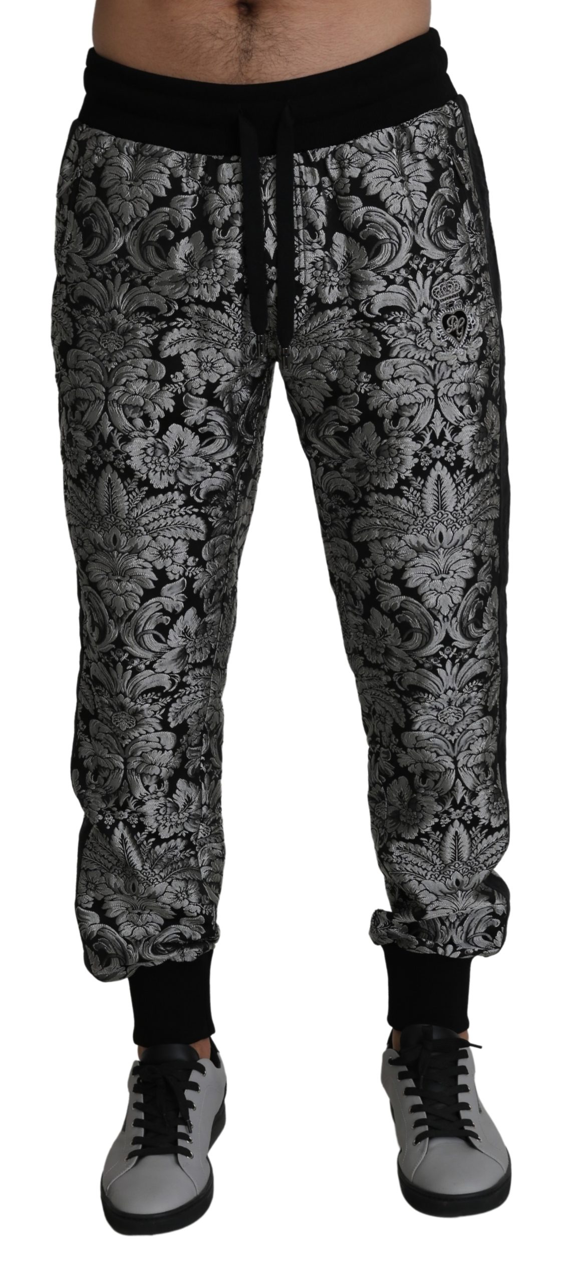 Dolce & Gabbana Men's Jacquard Trouser Silver PAN71400 - IT50 | L