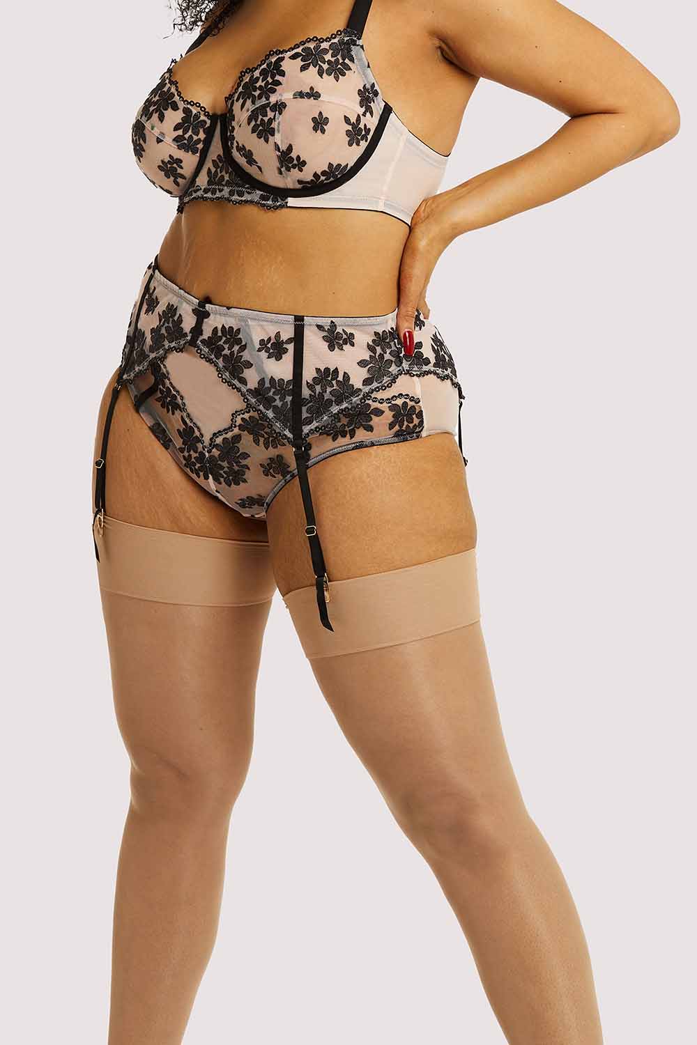 Gabi Fresh Evie Black & Peach Suspender UK 22 / US 18
