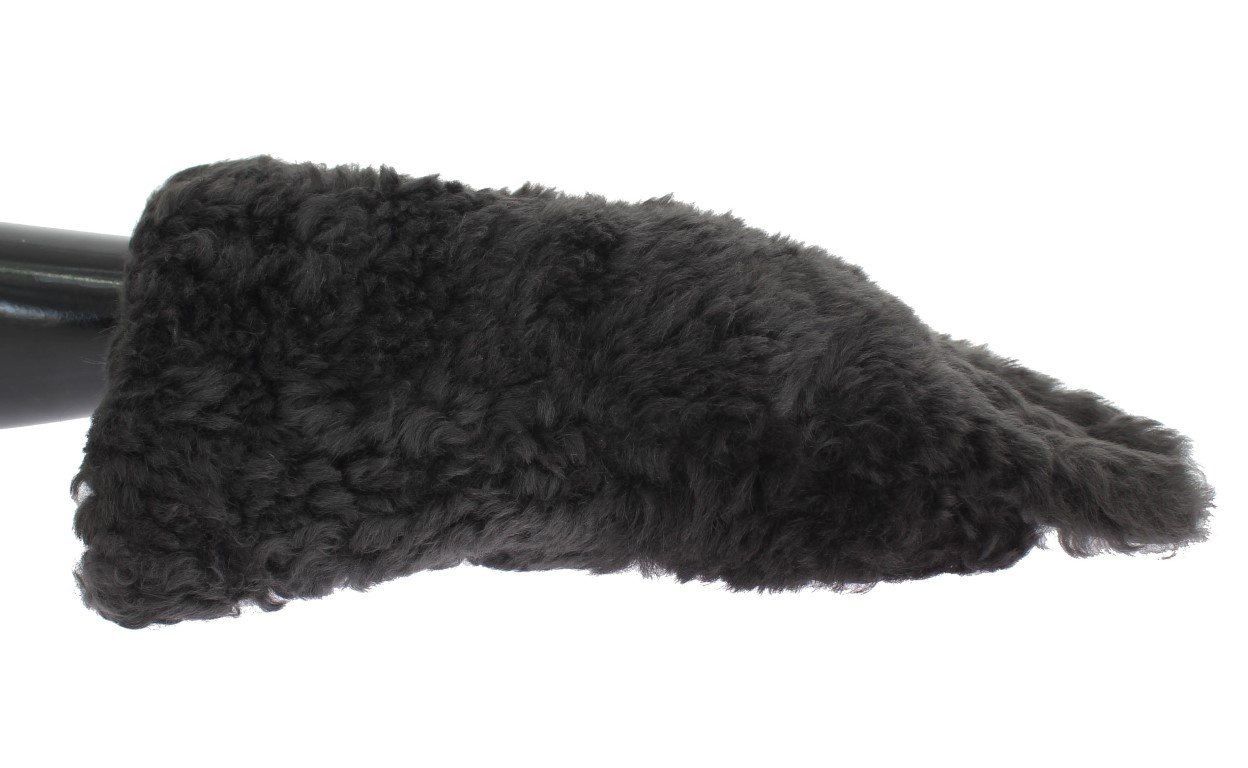 Dolce & Gabbana Men's Leather Shearling Fur Gloves Gray LB108 - 9|M