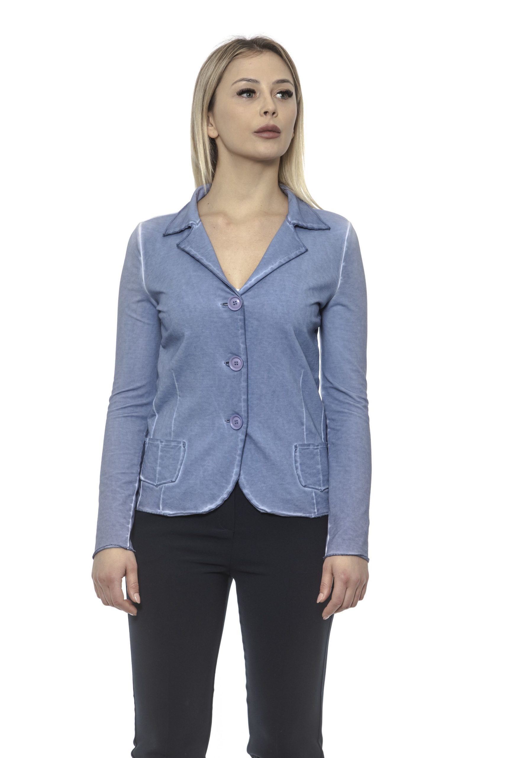Alpha Studio Women's Chambray Blazer Light Blue AL1374698 - IT40 | XS