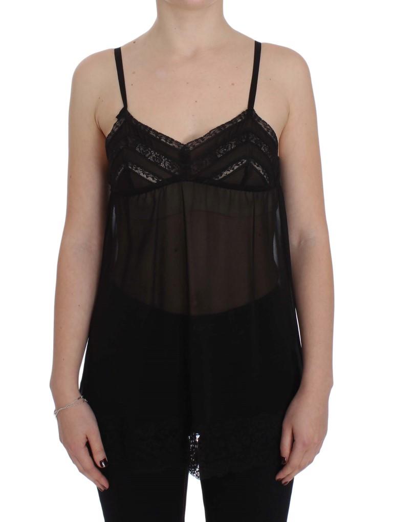 Dolce & Gabbana Women's Silk Floral Lace Lingerie Top Black SIG30719 - IT2 | S