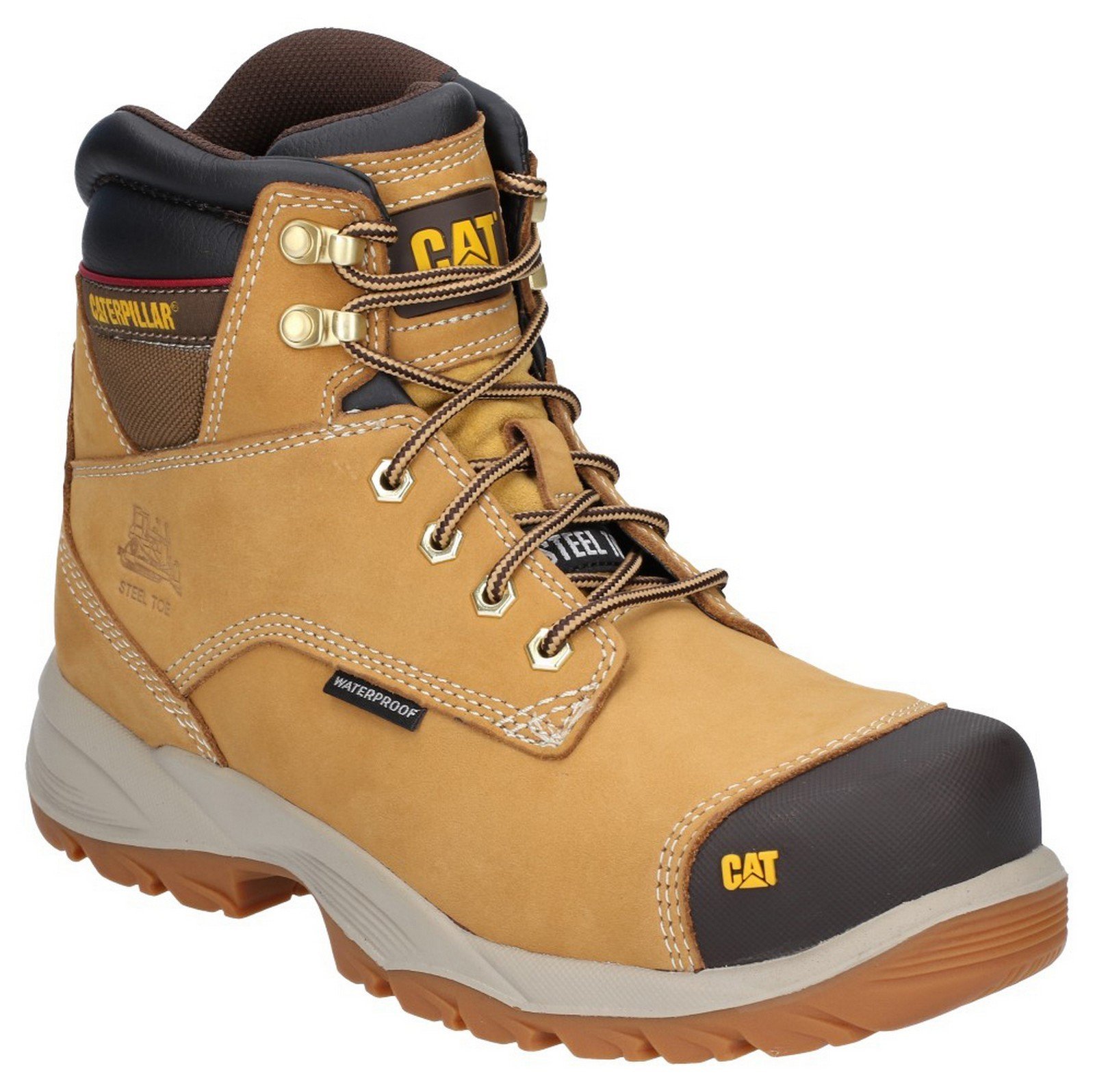 Caterpillar Men's Spiro Lace Up Waterproof Safety Boot Honey 29662 - Honey Reset 6