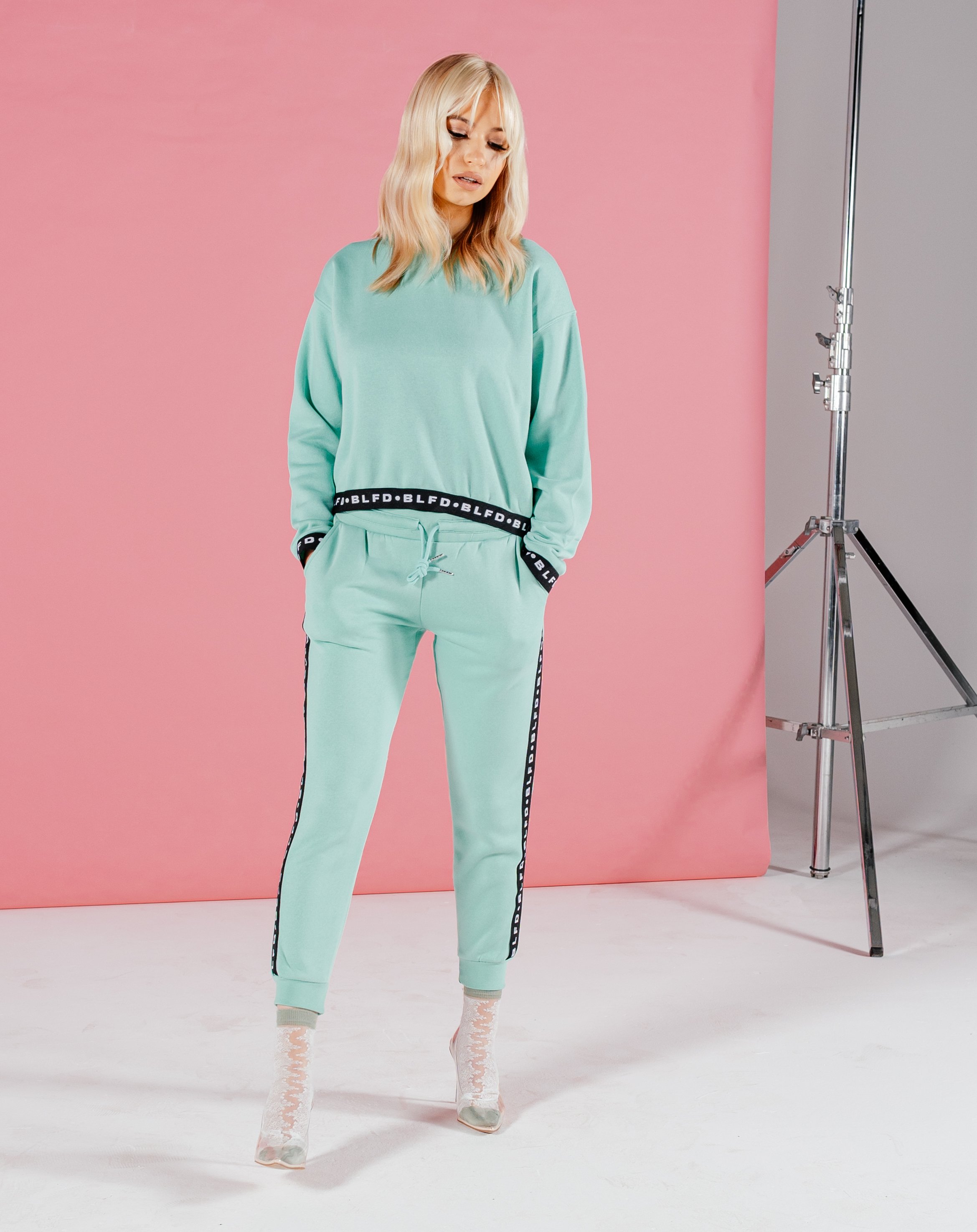 Merty Women's Joggers With Branded Tape - Mint / 10