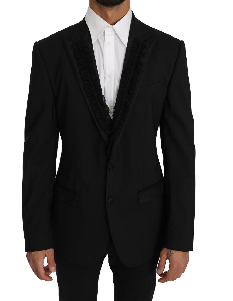 Dolce & Gabbana Men's Wool MARTINI Torrero Blazer Black KOS1219 - IT50 | L