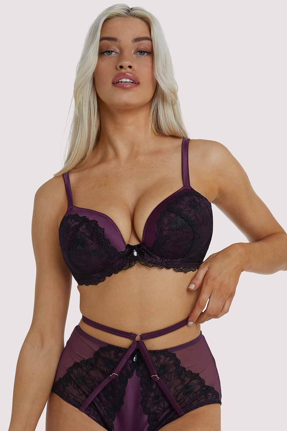 Playful Promises Muriel Purple Plunge Bra 38FF