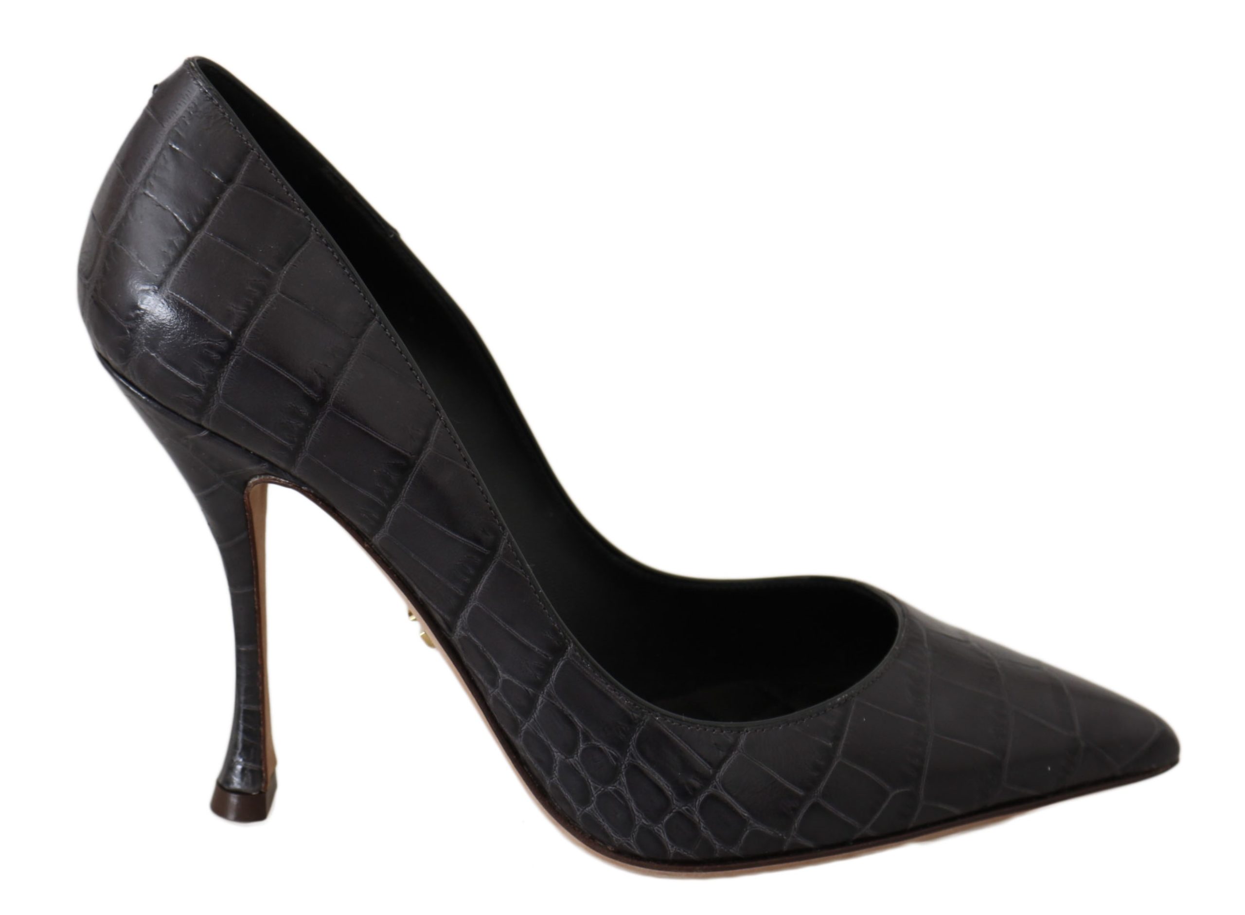 Dolce & Gabbana Women's Leather Heels Pumps Heels Gray LA5984 - EU35/US4.5
