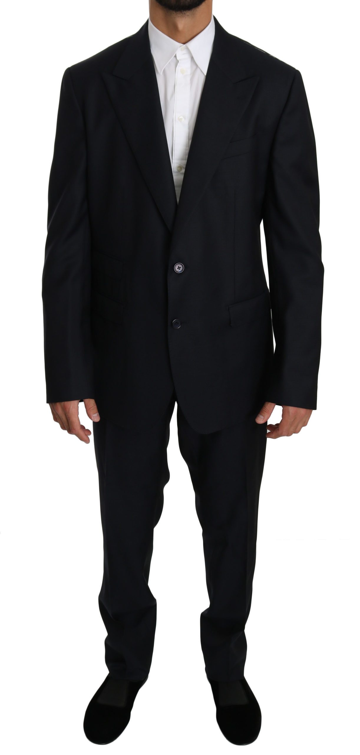 Dolce & Gabbana Men's Wool Slim Fit 2 Piece NAPOLI Suit Blue KOS1612 - IT54 | XL