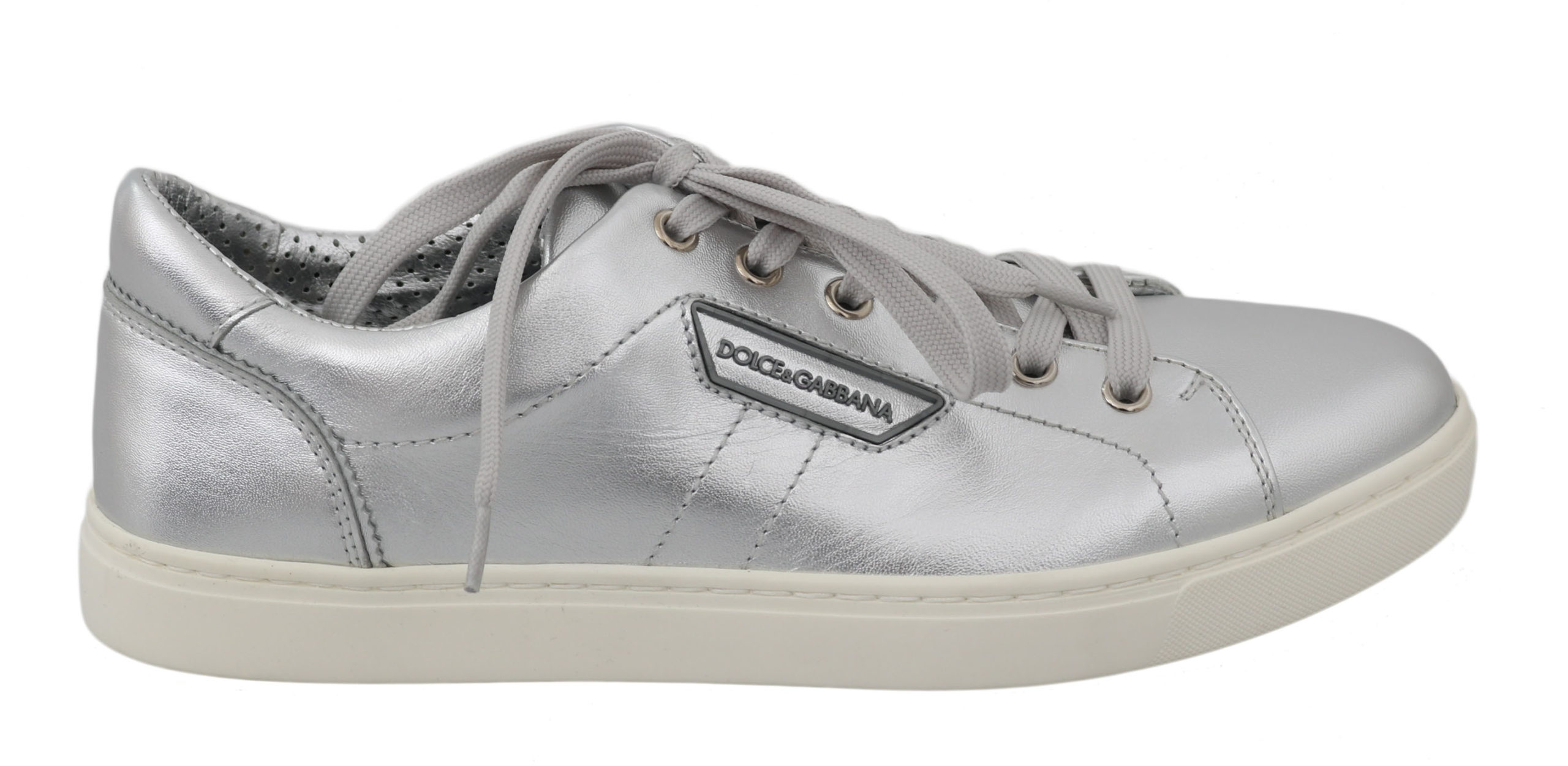 Dolce & Gabbana Men's Leather Casual Trainer Silver MV2329 - EU39/US6