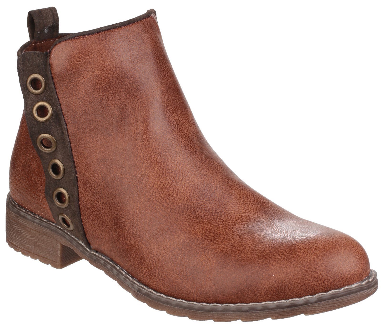 Divaz Women's Demi Pull On Ankle Boot Brown 24274-40026 - Tan 3