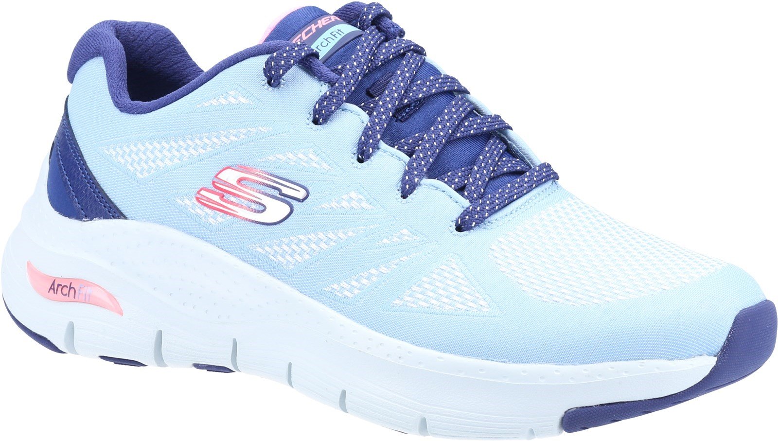 Skechers Women's Arch Fit She's Effortless Trainer Various Colours 32107 - Light Blue/Navy 3