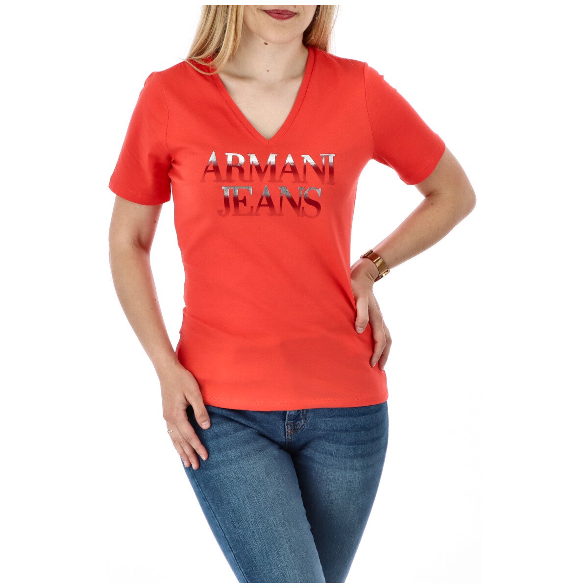 Armani Jeans Women's T-Shirt Various Colours 271608 - coral XS