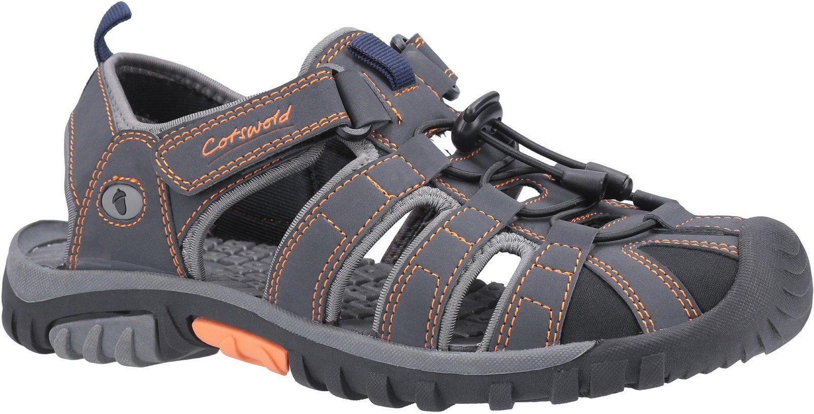 Cotswold Men's Sandhurst Touch Fastening Sandal Various Colours 30160 - Grey/Orange 7