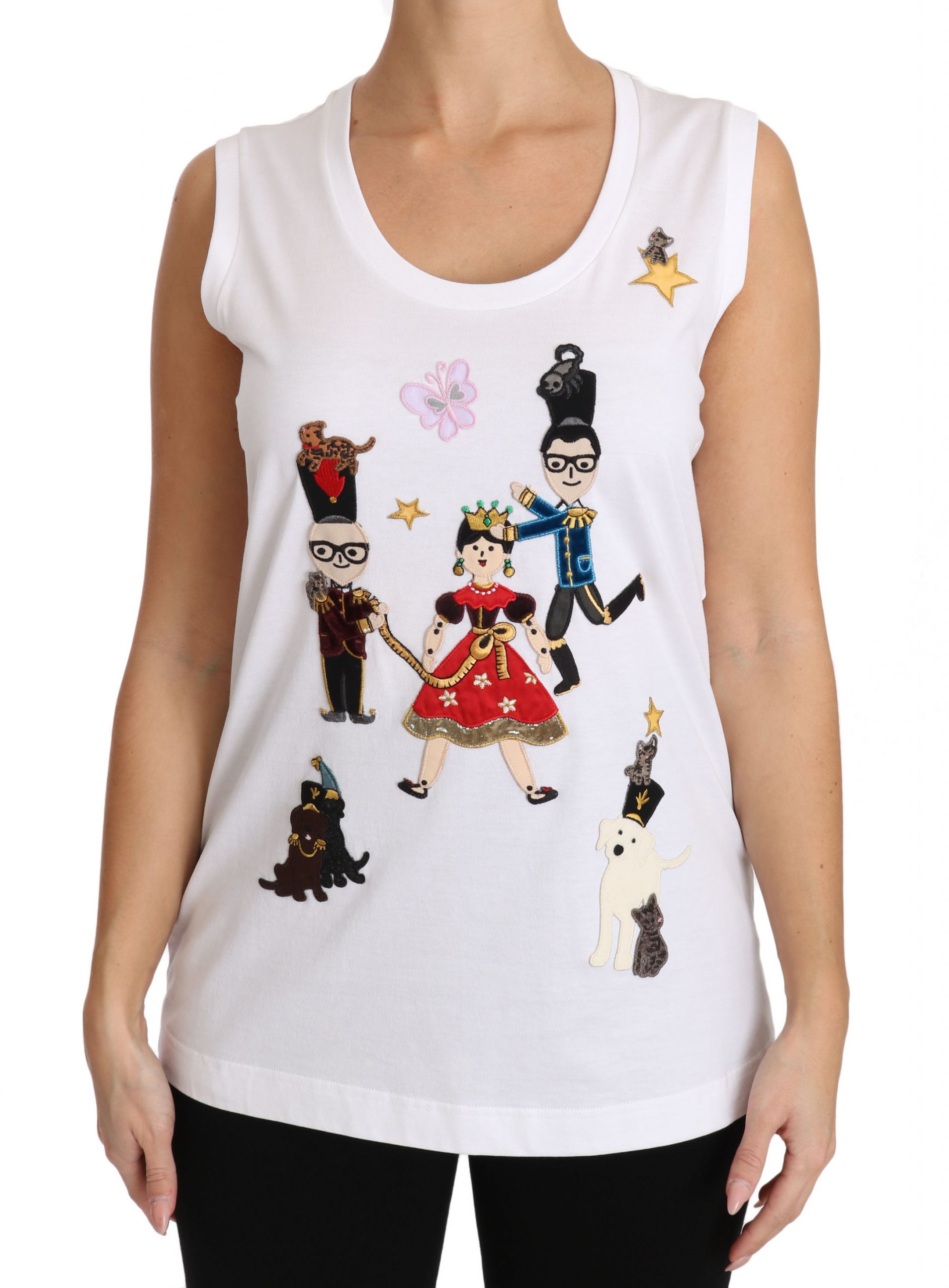 Dolce & Gabbana Women's Sleeveless Tank Tops White TSH3123 - IT44|L