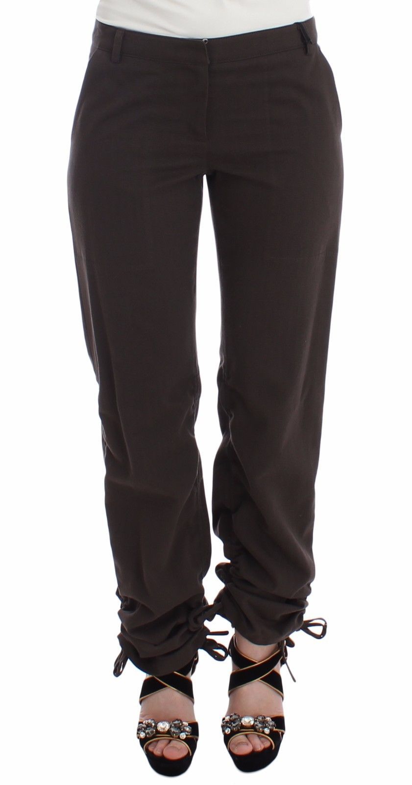 Ermanno Scervino Women's Chinos Trouser Brown MOM26757 - IT38|XS