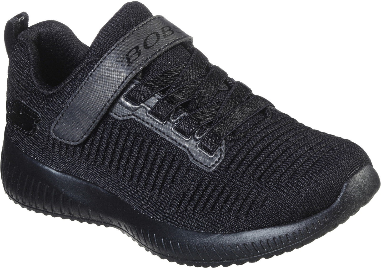 Skechers Kid's Sport Squad Charm League Trainer Black 30899 - Black/Black 10.5