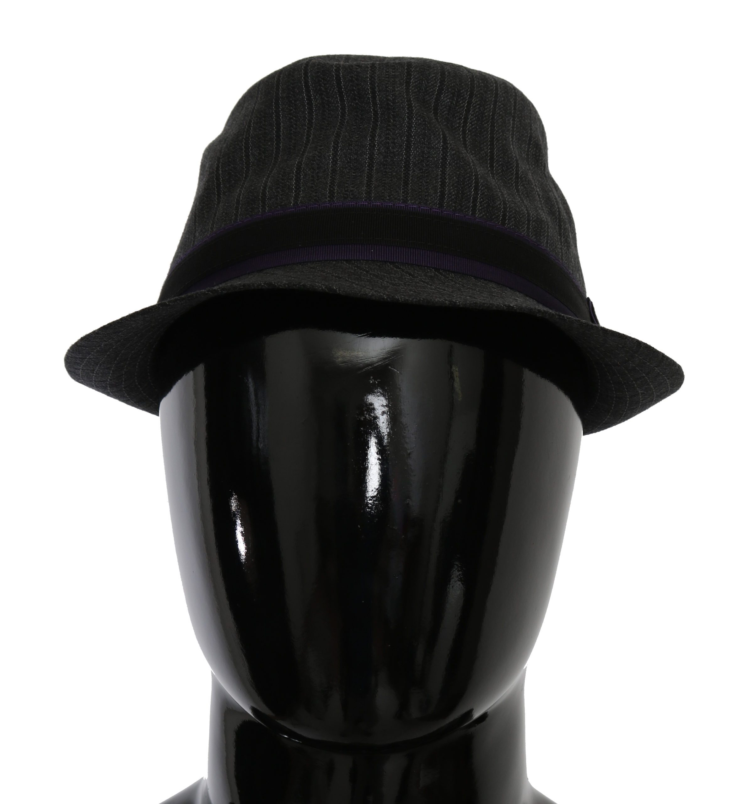 Dolce & Gabbana Men's Striped Fedora Casual Hat Gray HAT9061 - 57 cm|S