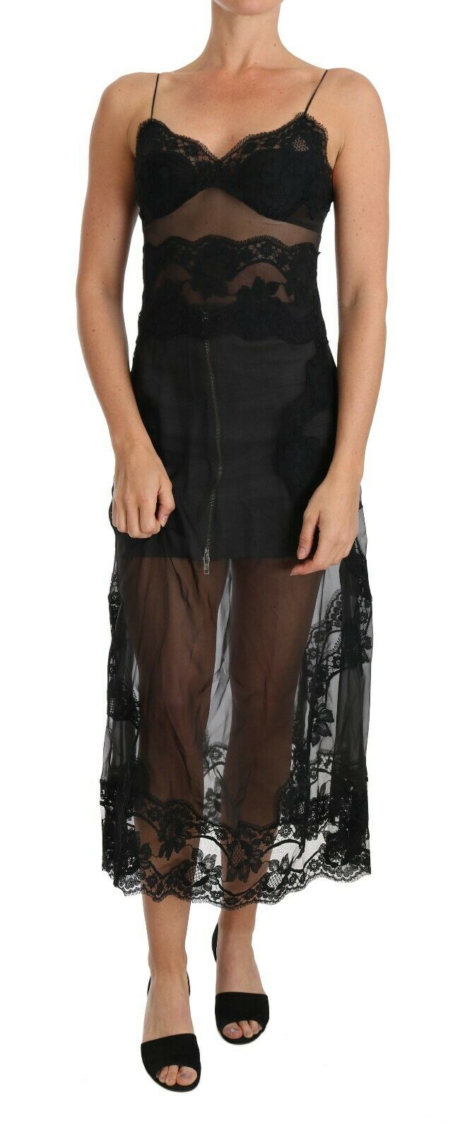 Dolce & Gabbana Women's Silk Lace Chemise Dress Black BIK100 - IT1 | XS