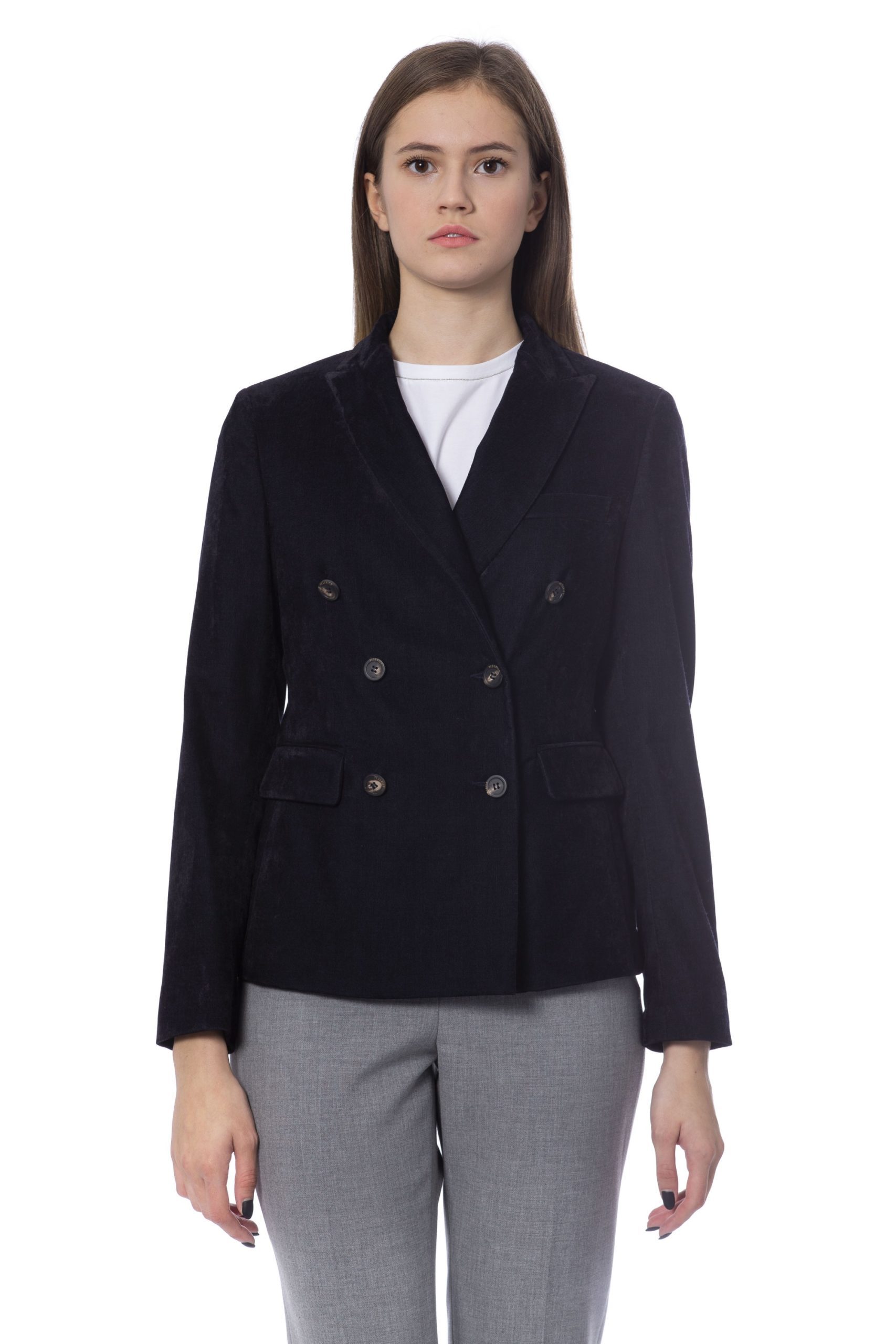 Peserico Women's Jacket Blue PE854370 - IT42 | S
