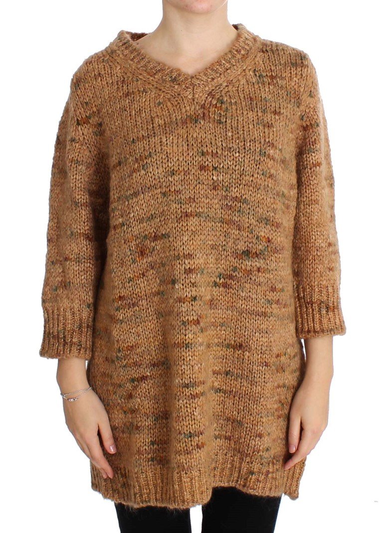 Pink Memories Women's Knitted Oversize Sweater Brown SIG30262 - IT44|L