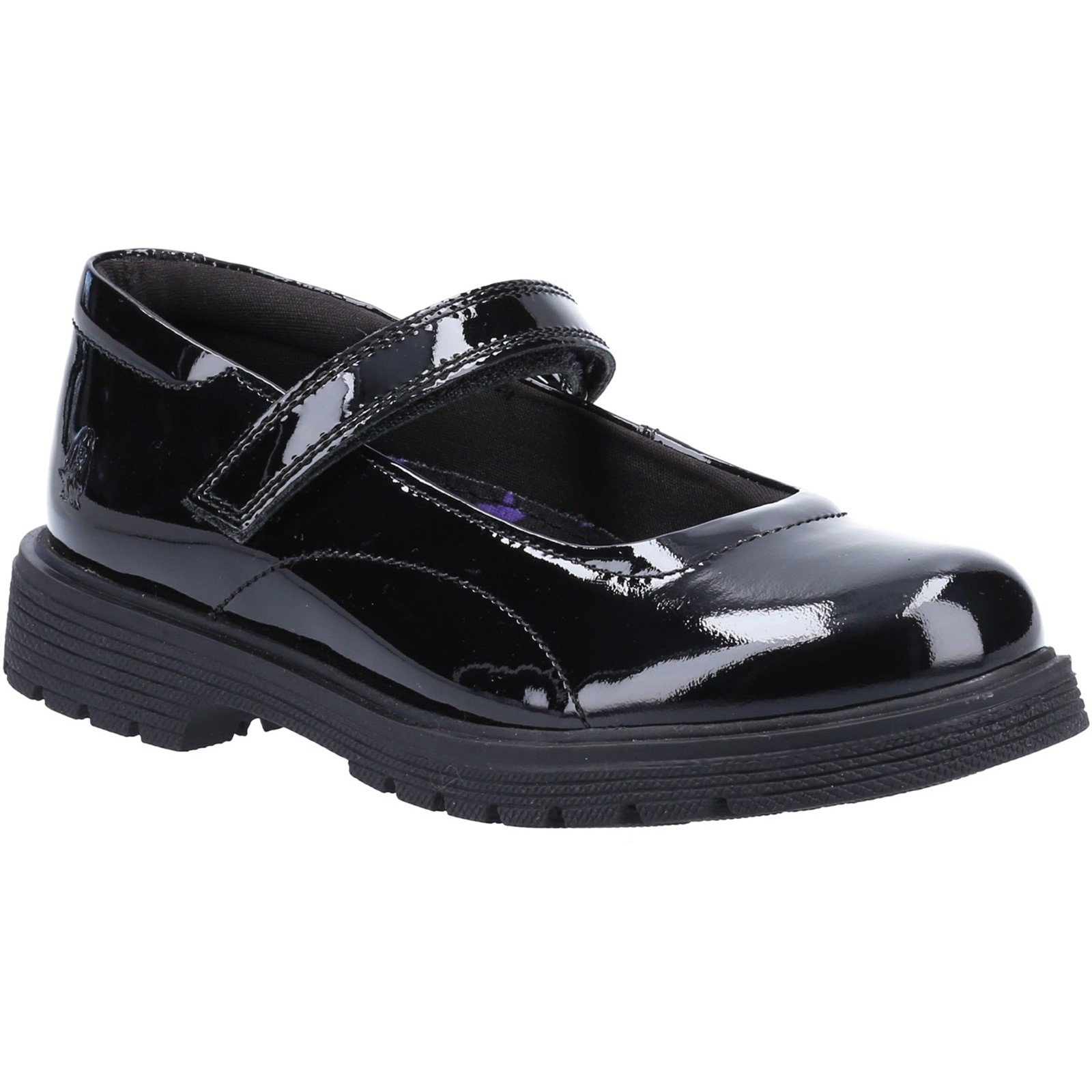 Hush Puppies Kid's Tally Junior School Shoe Patent Black 32814 - Patent Black 10