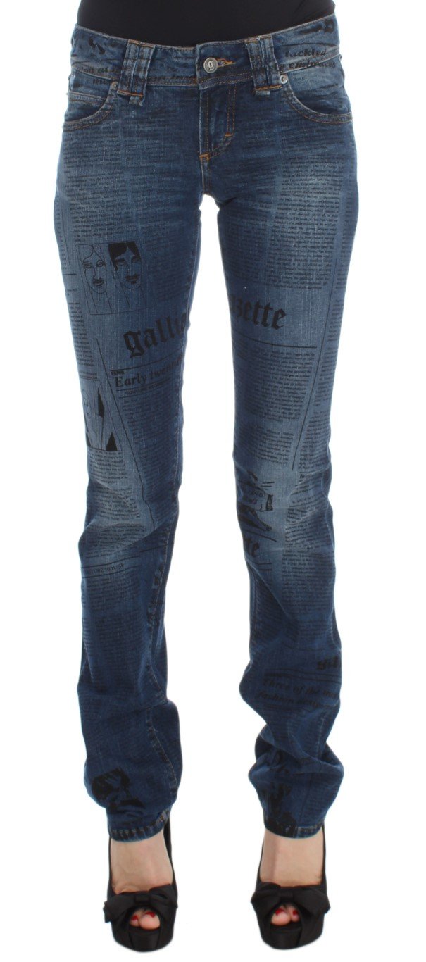 John Galliano Women's Wash Cotton Blend Slim Fit Bootcut Jeans Blue SIG30162 - W24