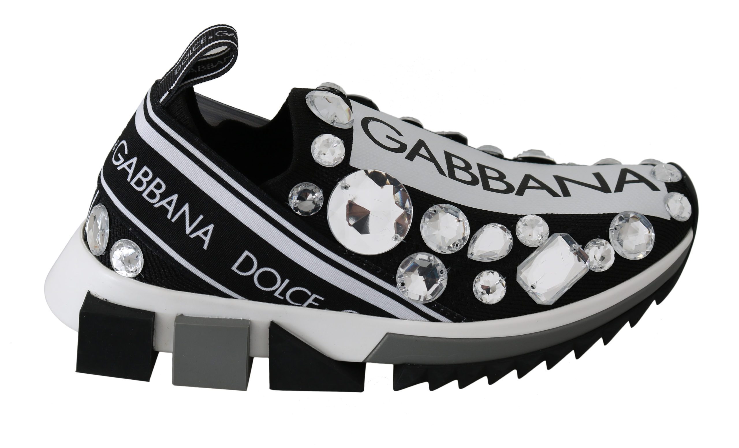 Black White Crystal Women's Sneakers Shoes - EU35/US4.5