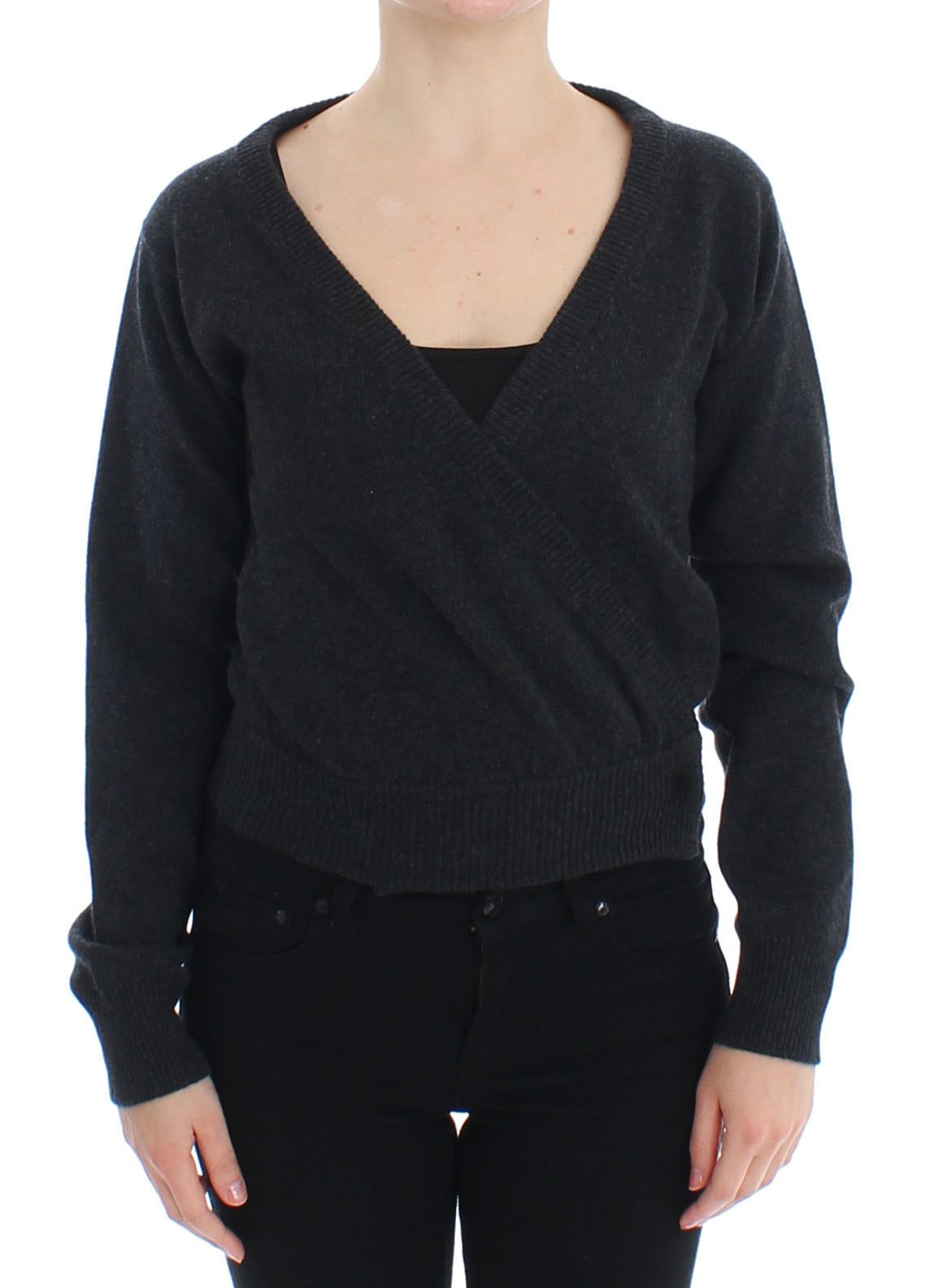 Dolce & Gabbana Women's Cashmere Sweater Pullover Wrap Gray SIG13347 - IT40|S