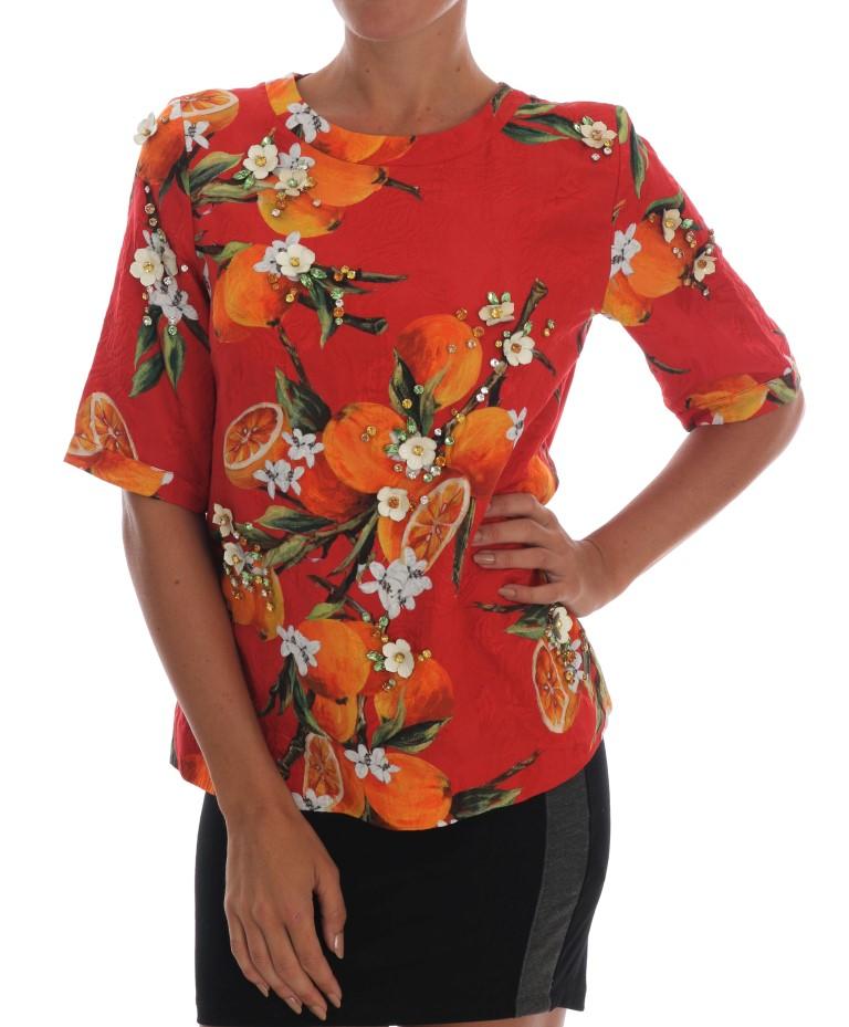 Dolce & Gabbana Women's Crystal-Embellished Top Multicolor TSH1405 - IT36|XXS