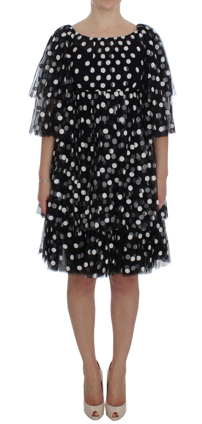 Dolce & Gabbana Women's Polka Dotted Ruffled Dress Black NOC10160 - IT40|S