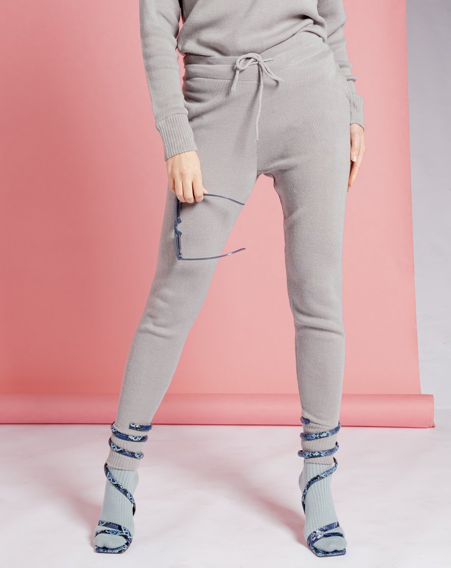 Auriel Knitted Lounge Bottoms - Grey / 8