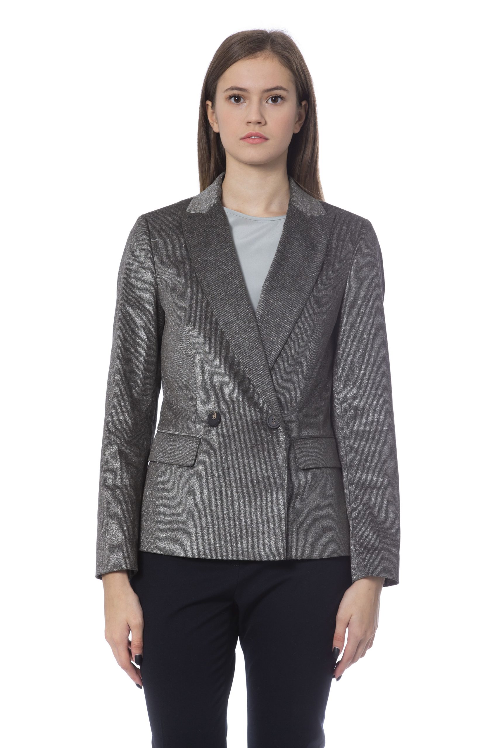 Peserico Women's Jacket Grey PE854220 - IT42 | S