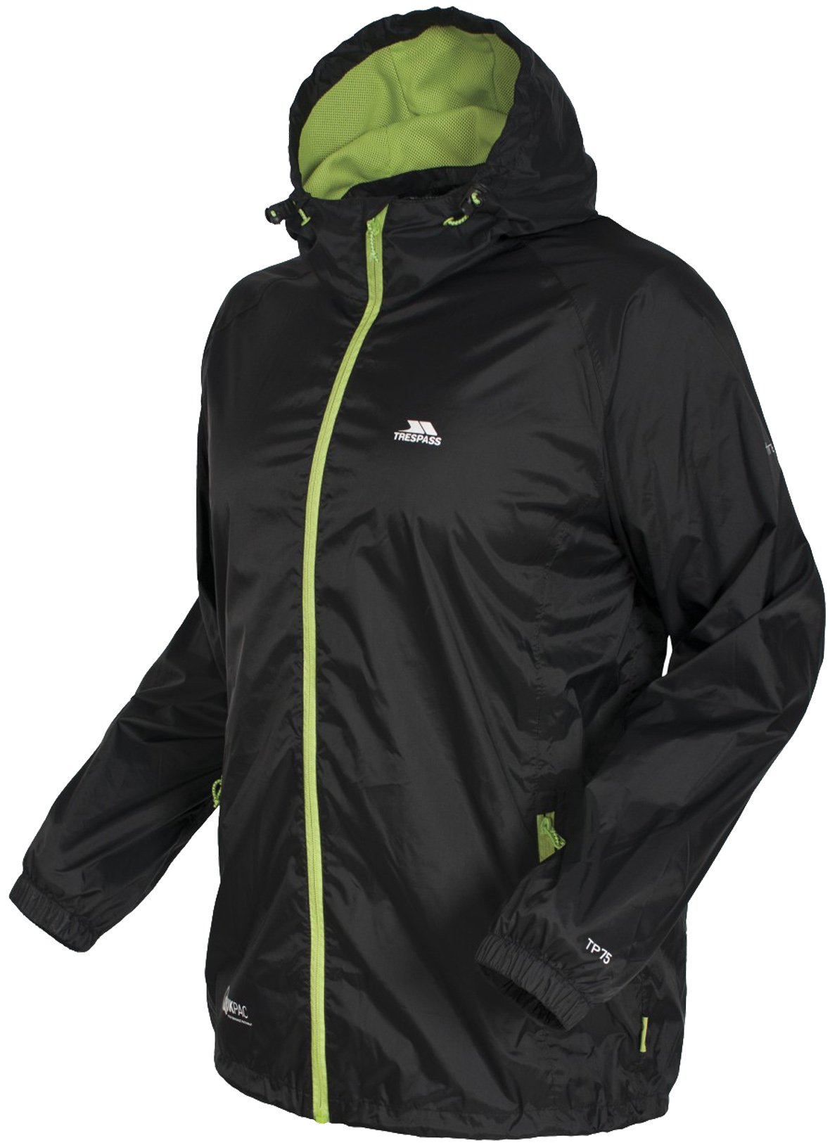 Trespass Unisex Waterproof Packaway Jacket Various Colours Qikpac Jkt - Black S