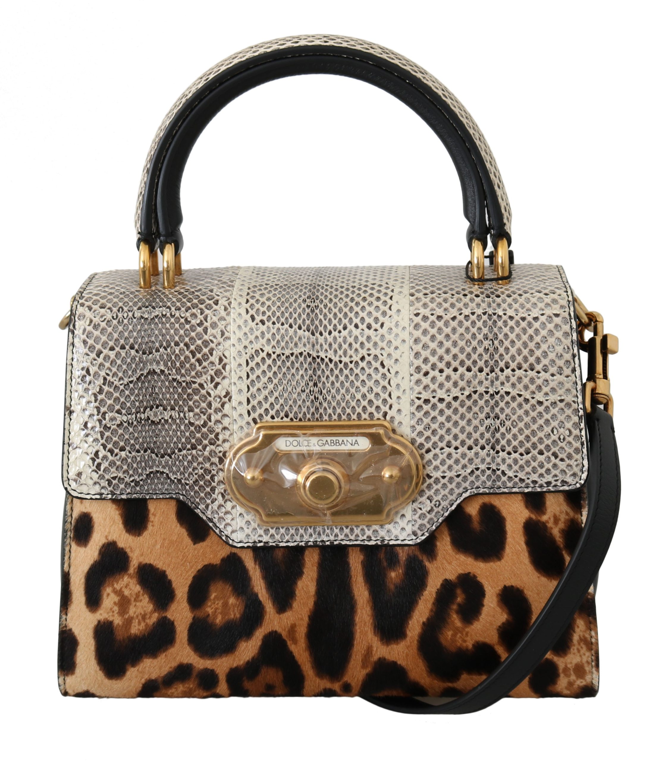 Dolce & Gabbana Women's Leopard Snakeskin Leopard Crossbody Bag Brown VA8846