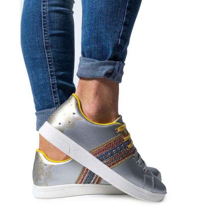 Desigual Women's Trainer Silver 172337 - silver 39