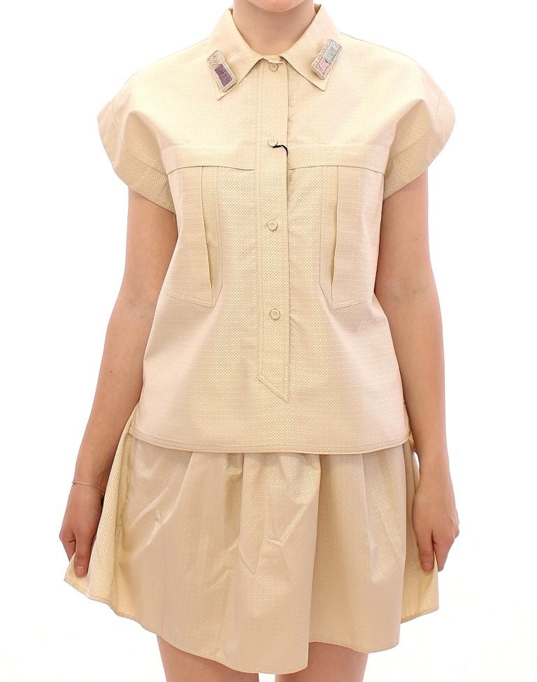 Andrea Incontri Women's Sleeveless Top Beige GSS10712 - IT44|L
