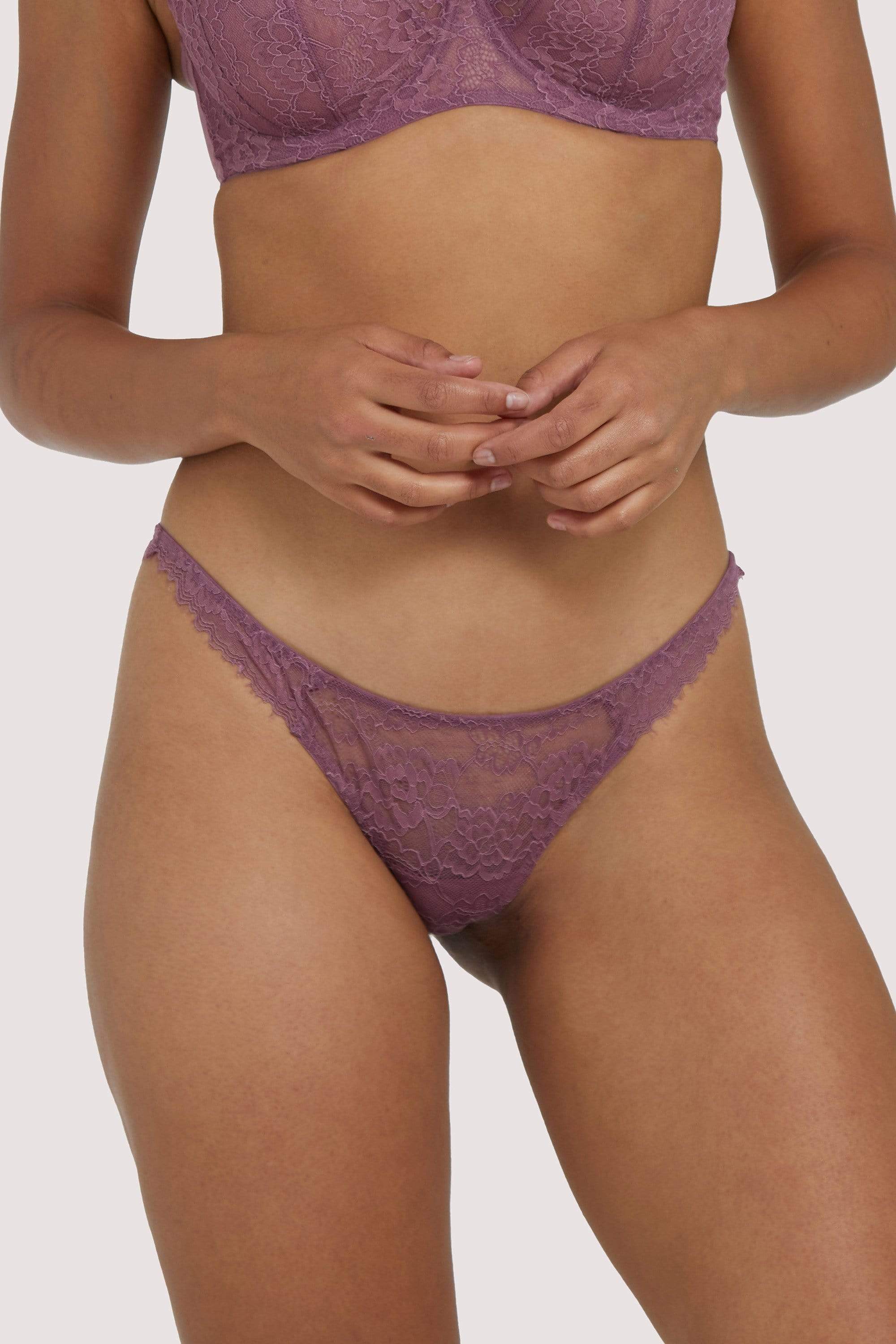 Deja Day Rosalyn Mocha Lace Thong UK 10 / US 6