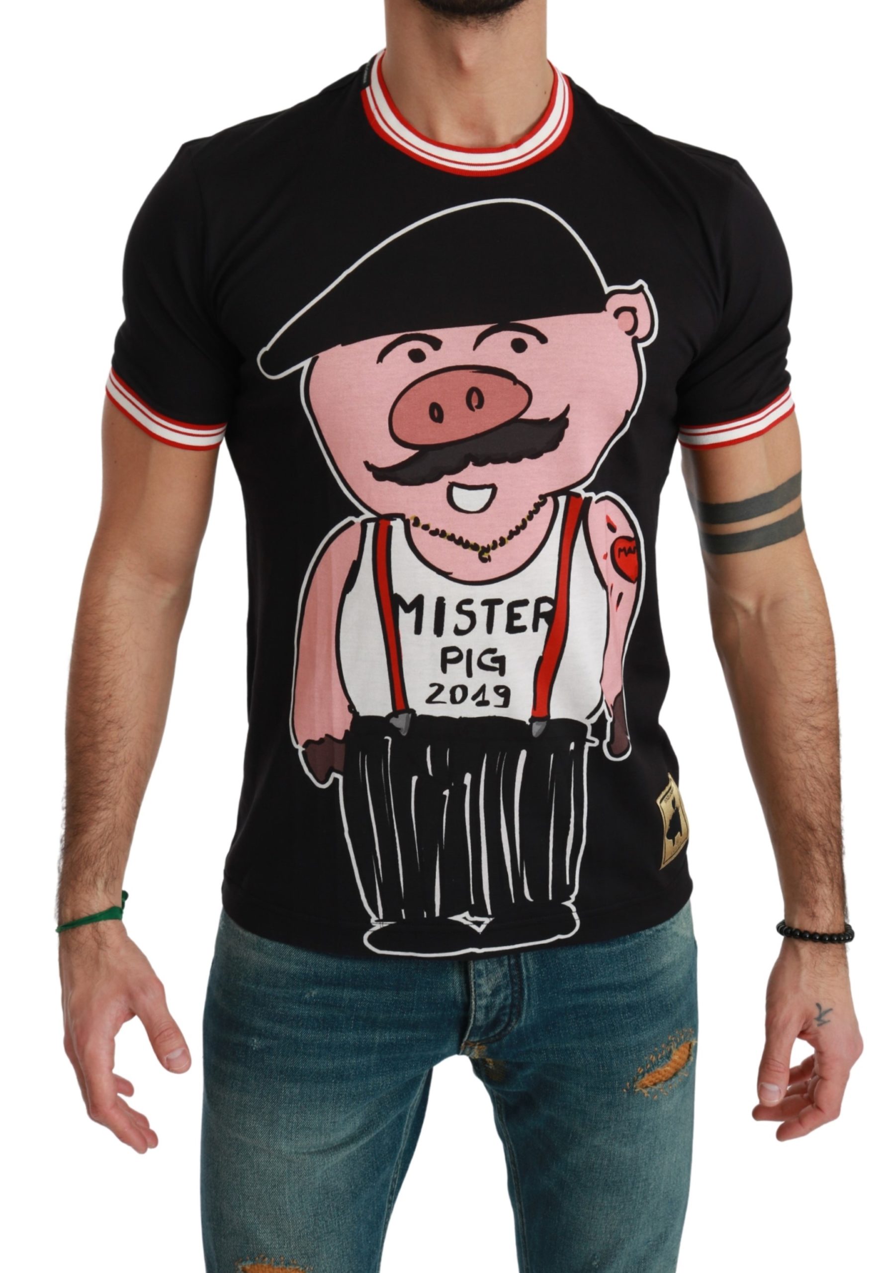 Dolce & Gabbana Men's Short sleeve T-Shirts Black TSH4559 - IT44 | XS